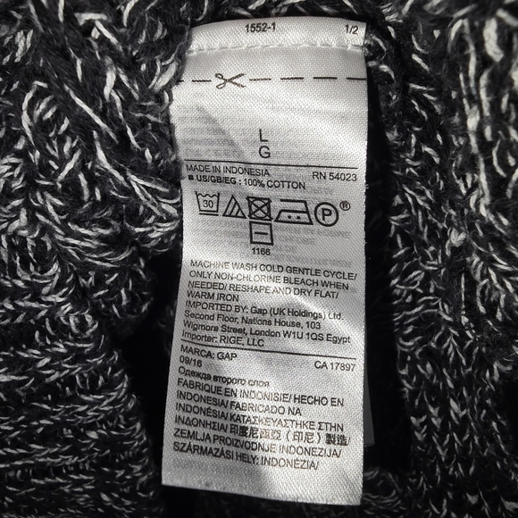 Gap Black and White Marbled Knit Sweater Size Large - Picture 4 of 7